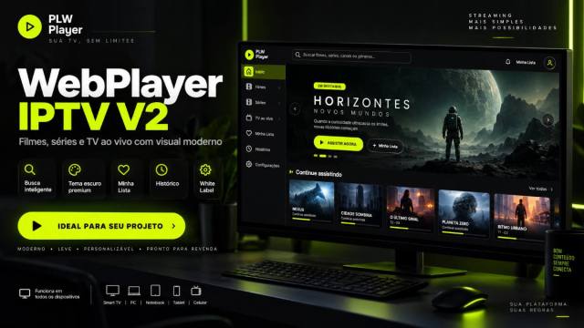 WebPlayer IPTV 2026 – Player Online para Filmes, Séries e TV ao Vivo com Painel White Label