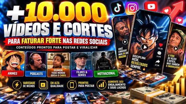 🚀 PACK VIRAL PRO – +10.000 VÍDEOS E CORTES PARA REDES SOCIAIS