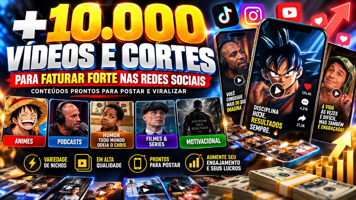 🚀 PACK VIRAL PRO – +10.000 VÍDEOS E CORTES PARA REDES SOCIAIS