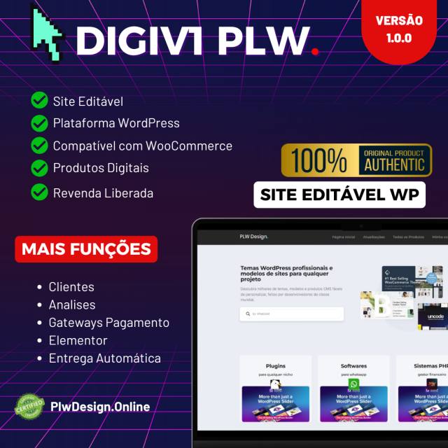 Modelo de Site Pronto para Lojas de Produtos Digitais - DigiV1 2024