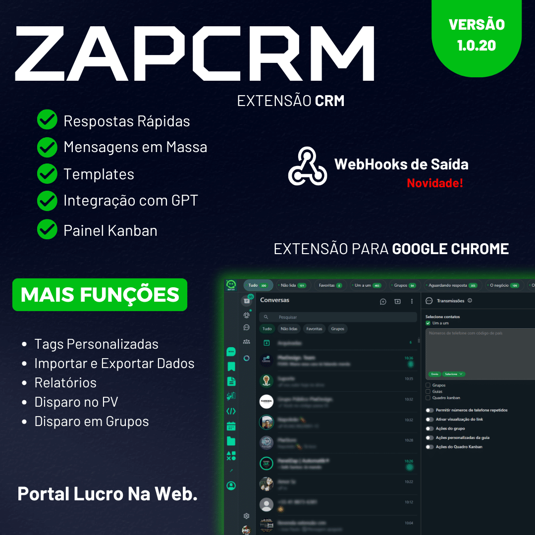 ZAPCRM - Extensão CRM para WhatsApp Web 2025