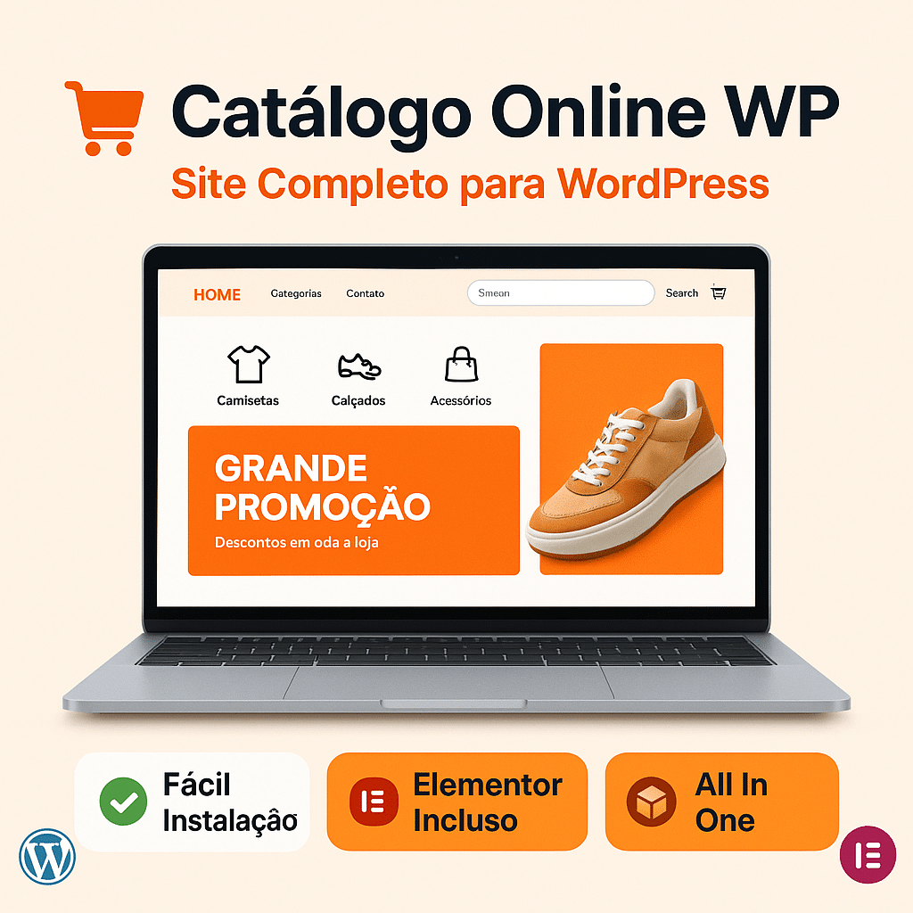 Catálogo Online WP – Modelo Pronto para WordPress com Elementor, Responsivo e 100% Editável