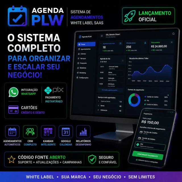Agenda PLW – Sistema de Agendamentos + Código-Fonte