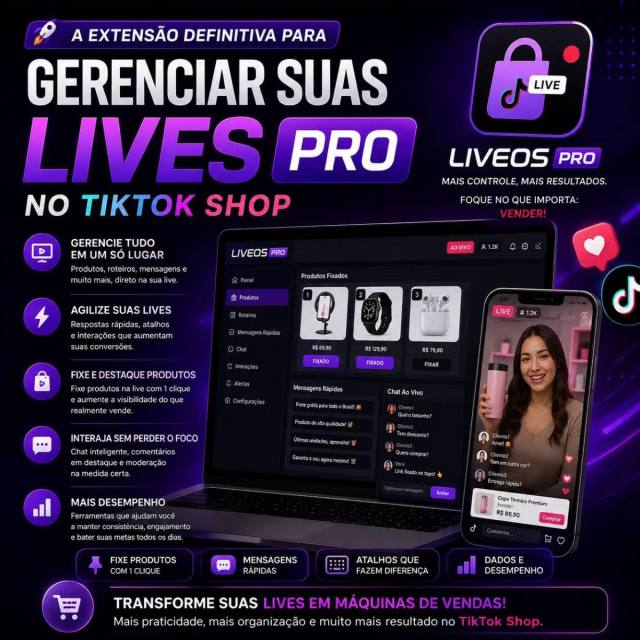 Extensão para TikTok Shop – Central Profissional Para Lives e Vendas 2026