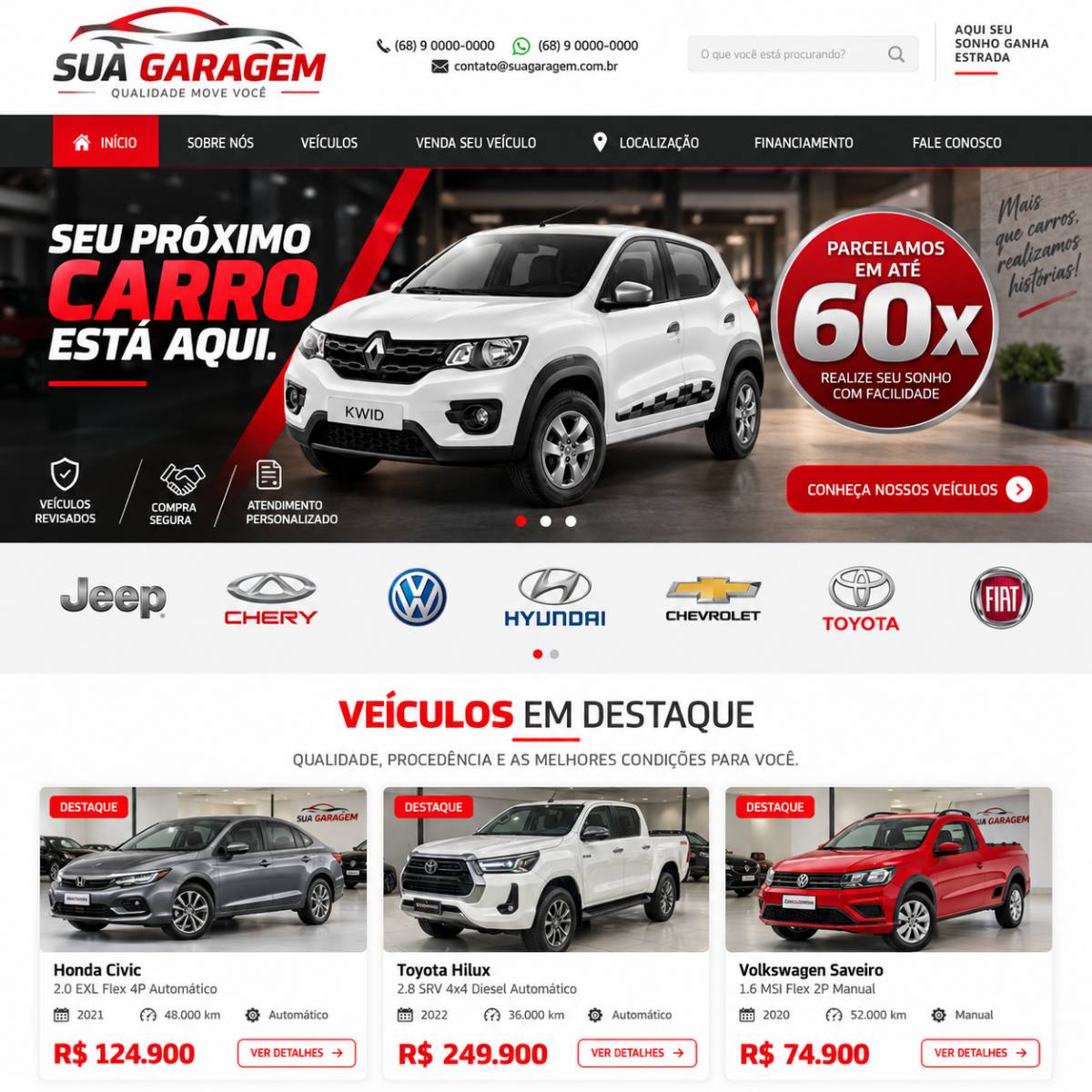 Código Fonte Site para Garagem de Veículos – Loja de Carros Completa e Personalizável
