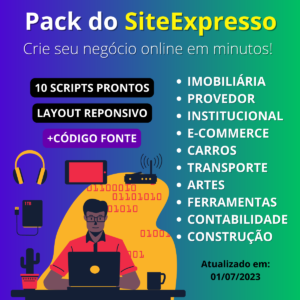 Pack do SiteExpresso – 10 Scripts de Sites Prontos com Painel Administrativo 2023
