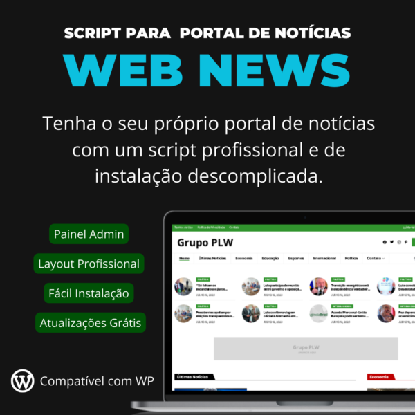 Script para Portal de Notícias WEB NEWS Wordpress e Elementor 2023