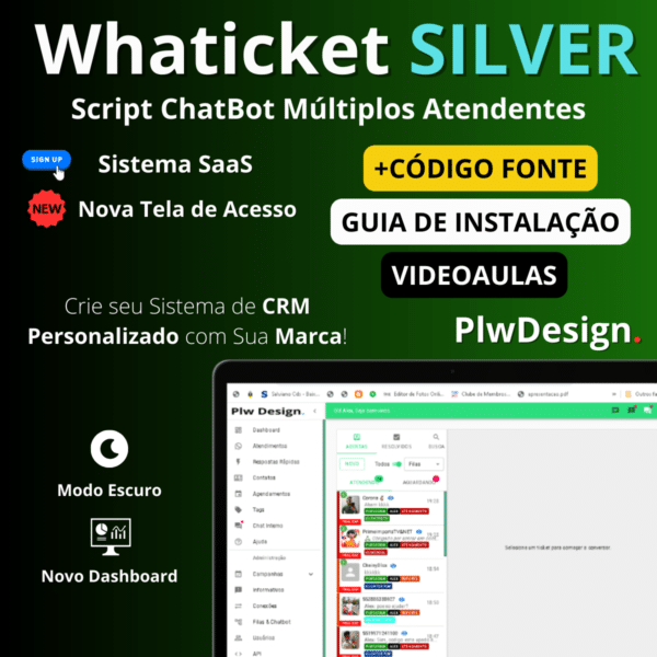 Script WhatsTicket 3.6.6 - Multi Atendentes e Multi Departamentos SAAS