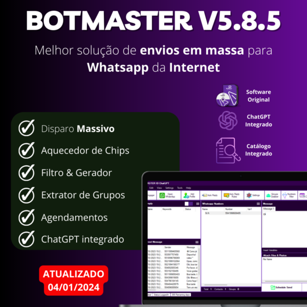 BotMasterID 5.8.5 - Disparador Massivo para WhatsApp