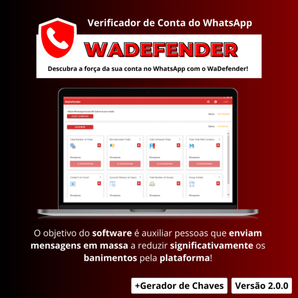 Software WaDefender - Verificador de Força de Conta do WhatsApp 2024