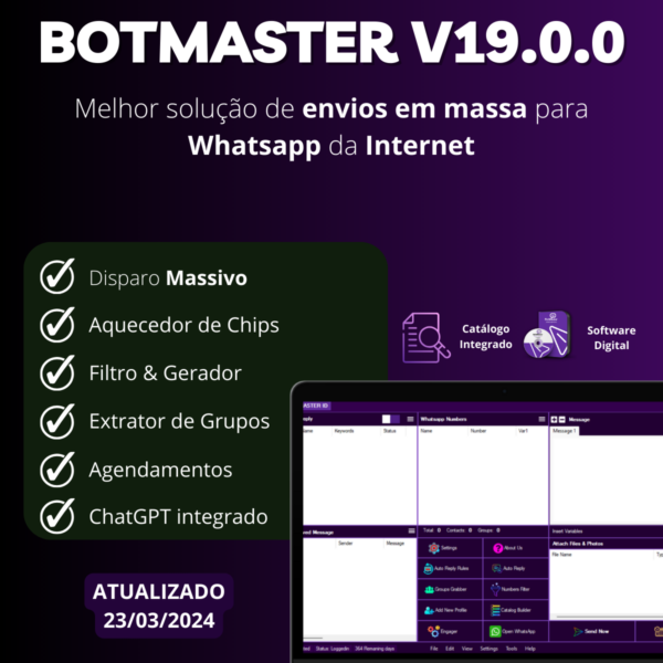BotMasterID v19.0.0 - Disparador Massivo para WhatsApp 2024