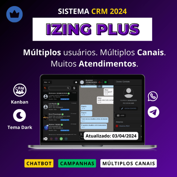 Izing Plus - Sistema CRM para Múltiplos Canais White Label 2024