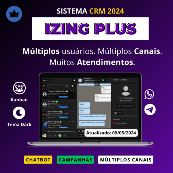Izing Plus - Sistema CRM para Múltiplos Canais White Label 2024