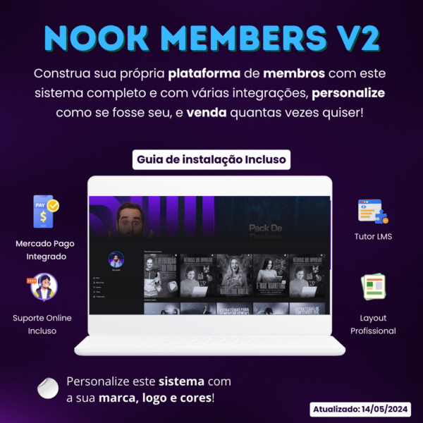 Script para Área de Membros - Nook Members V2 WordPress 2024