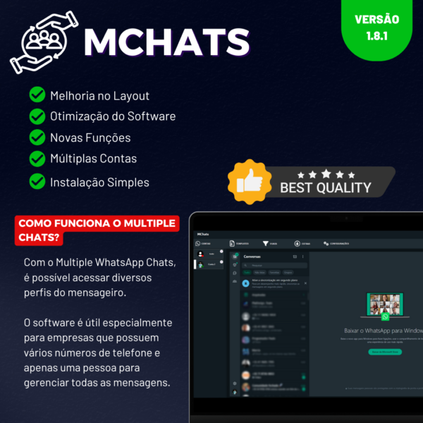 MChats- Conecte Múltiplas Contas do WhatsApp no Mesmo Computador