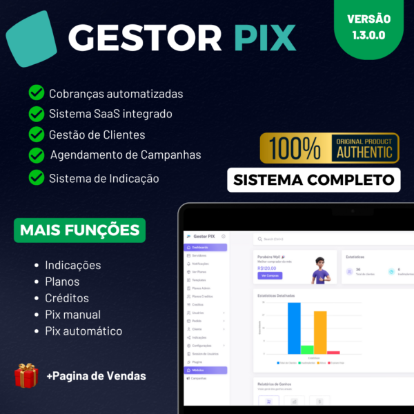 Gestor Pix IPTV SaaS – O Sistema de Cobranças Mais Completo e Eficiente de 2024