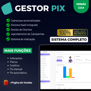 Gestor Pix IPTV SaaS – O Sistema de Cobranças Mais Completo e Eficiente de 2025