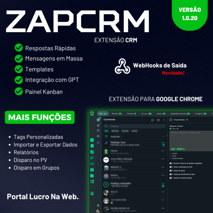 ZAPCRM - Extensão CRM para WhatsApp Web 2025