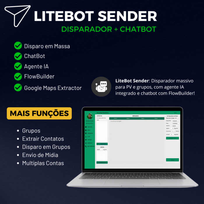 Disparador Massivo Para WhatsApp - LiteBot Sender 2026