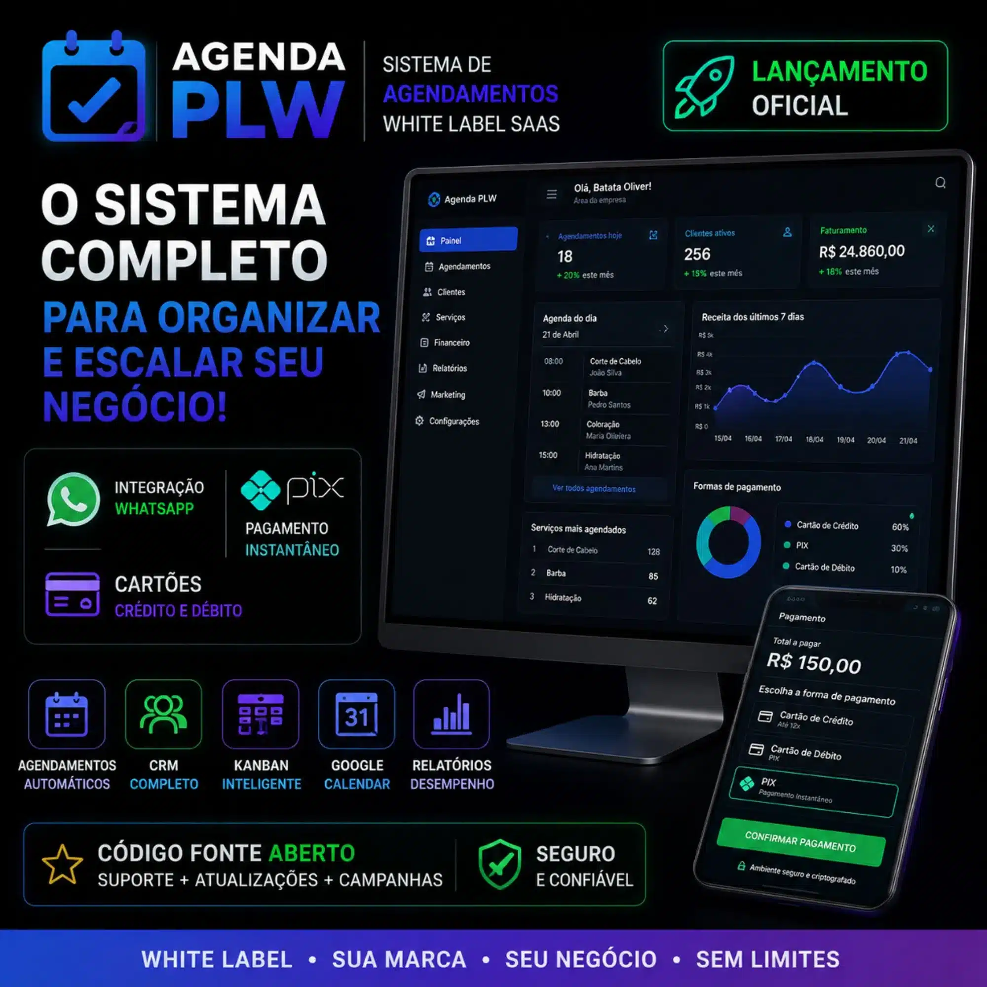Pré-Venda Oficial do Agenda PLW – Sistema de Agendamentos + Código-Fonte